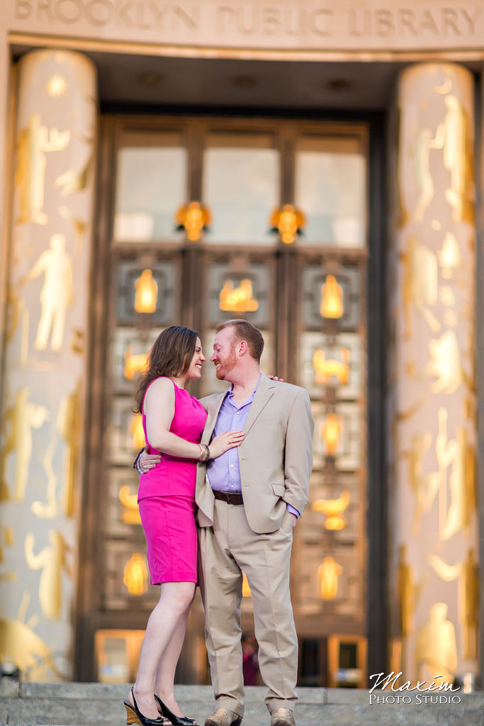 Brooklyn public library NYC engagement photography