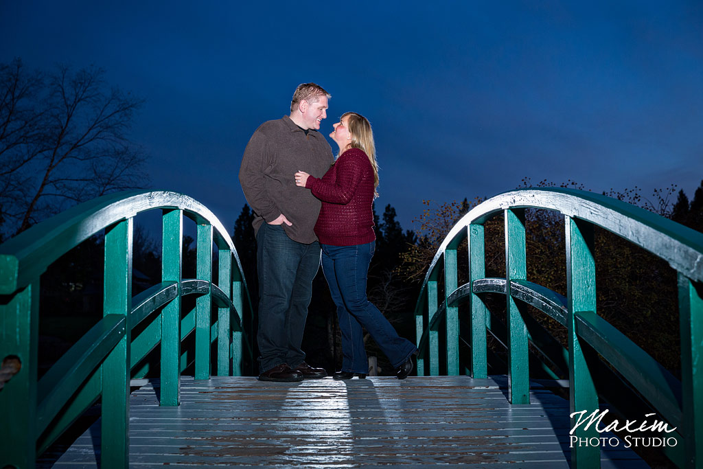 Cox Arboretum bridge engagement photos