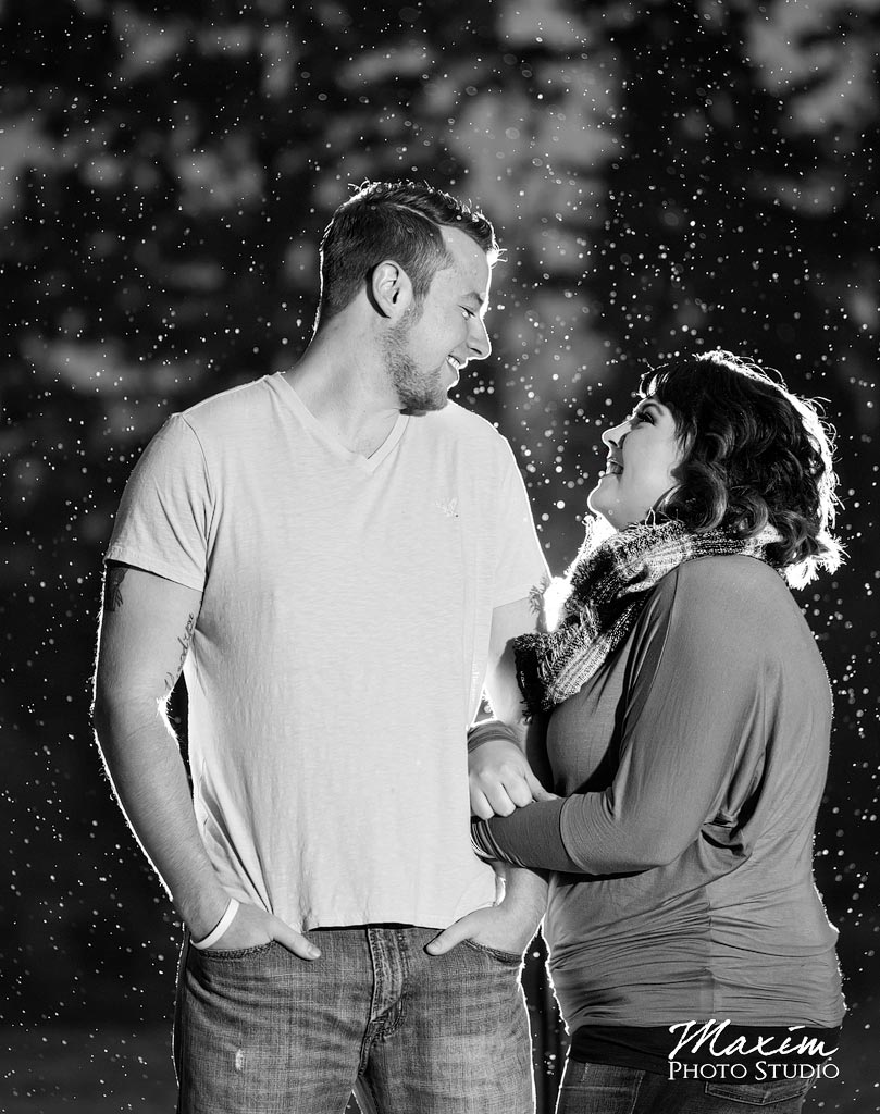 Black and white Engagement pictures Spring Grove Cemetery