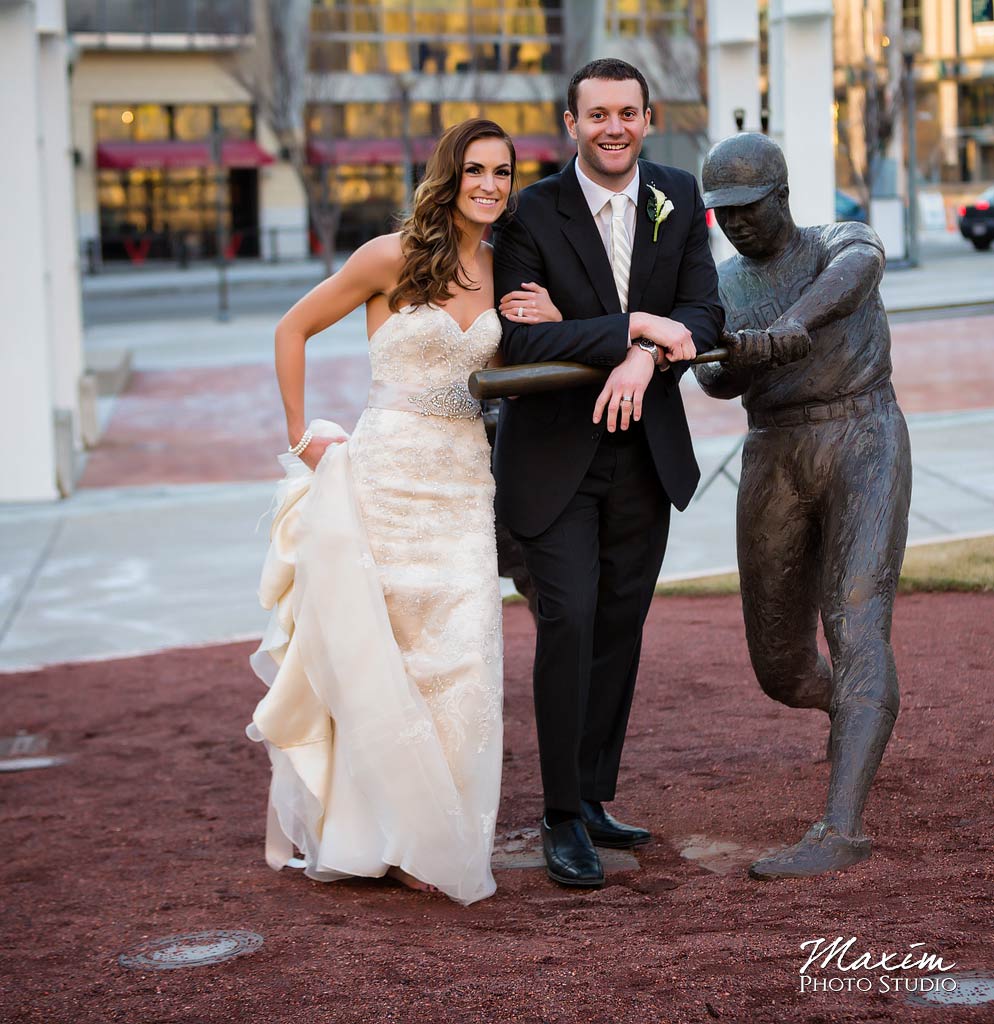 Great American Ballpark Cincinnati Wedding Portraits