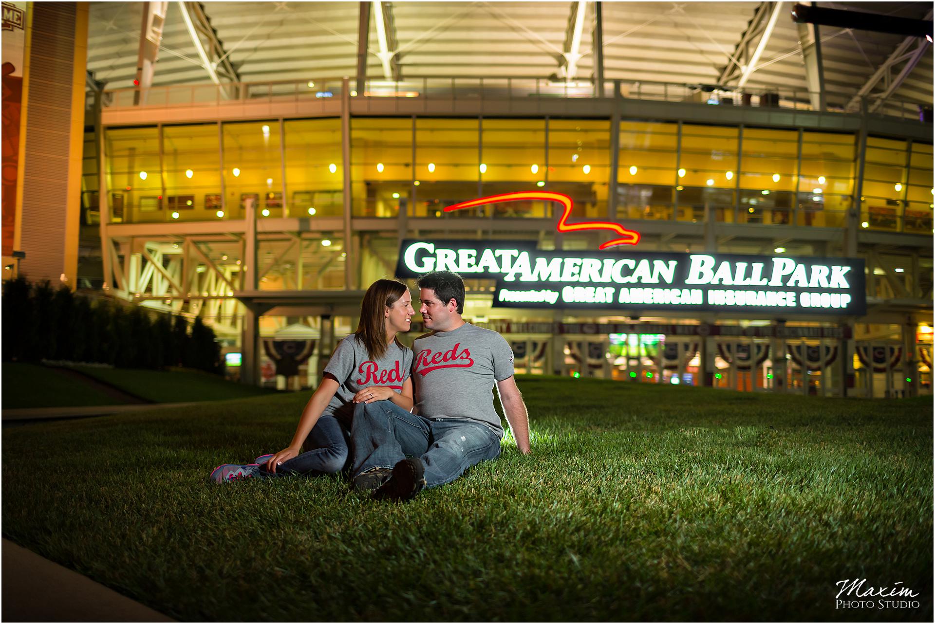 Great American Ballpark Cincinnati Engagement couple