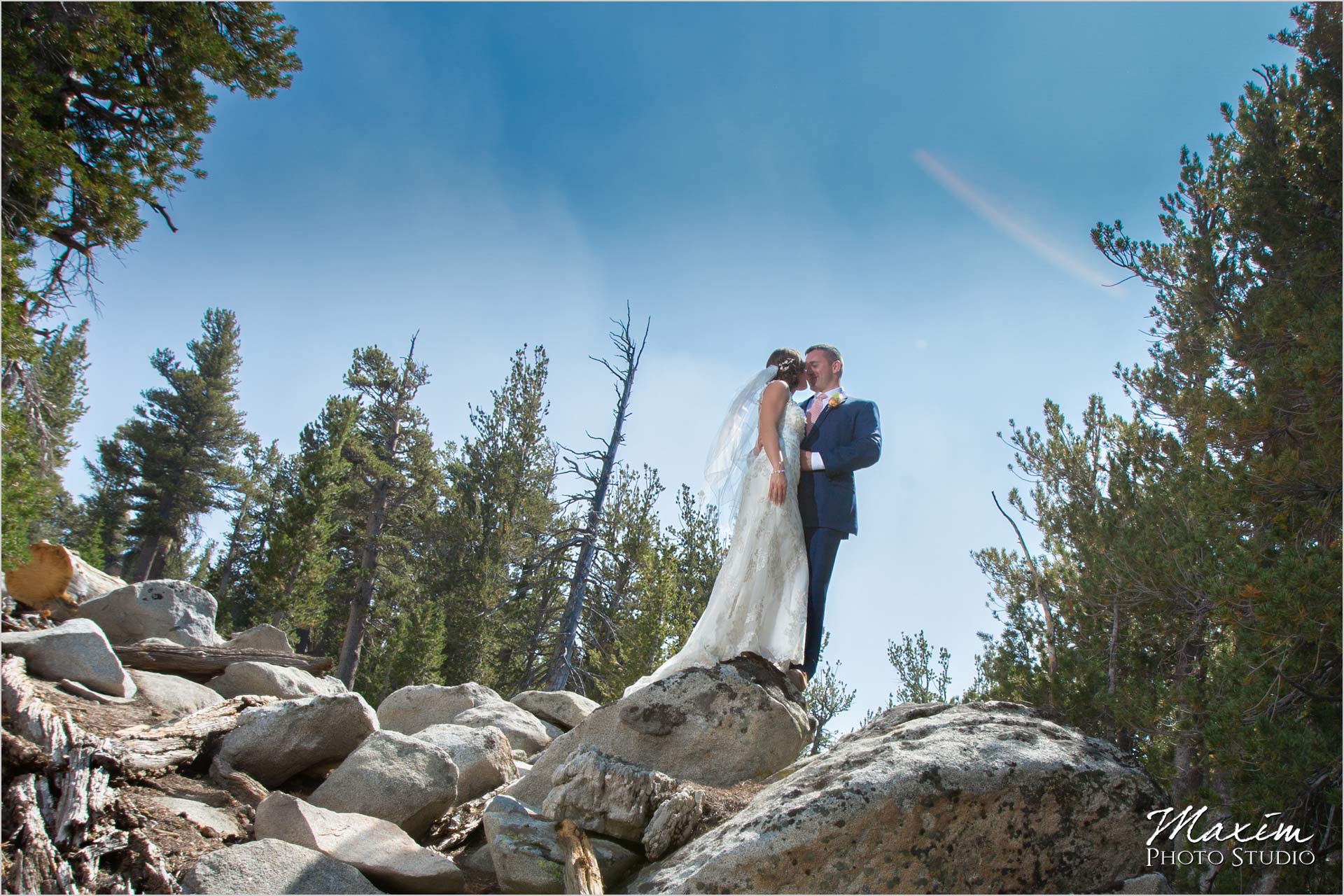 Lake Tahoe Heavenly Village Destination Wedding Bride Groom