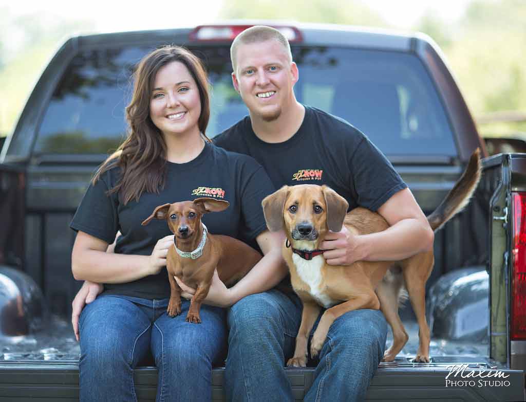 Trenton Ohio wedding engagement with dogs