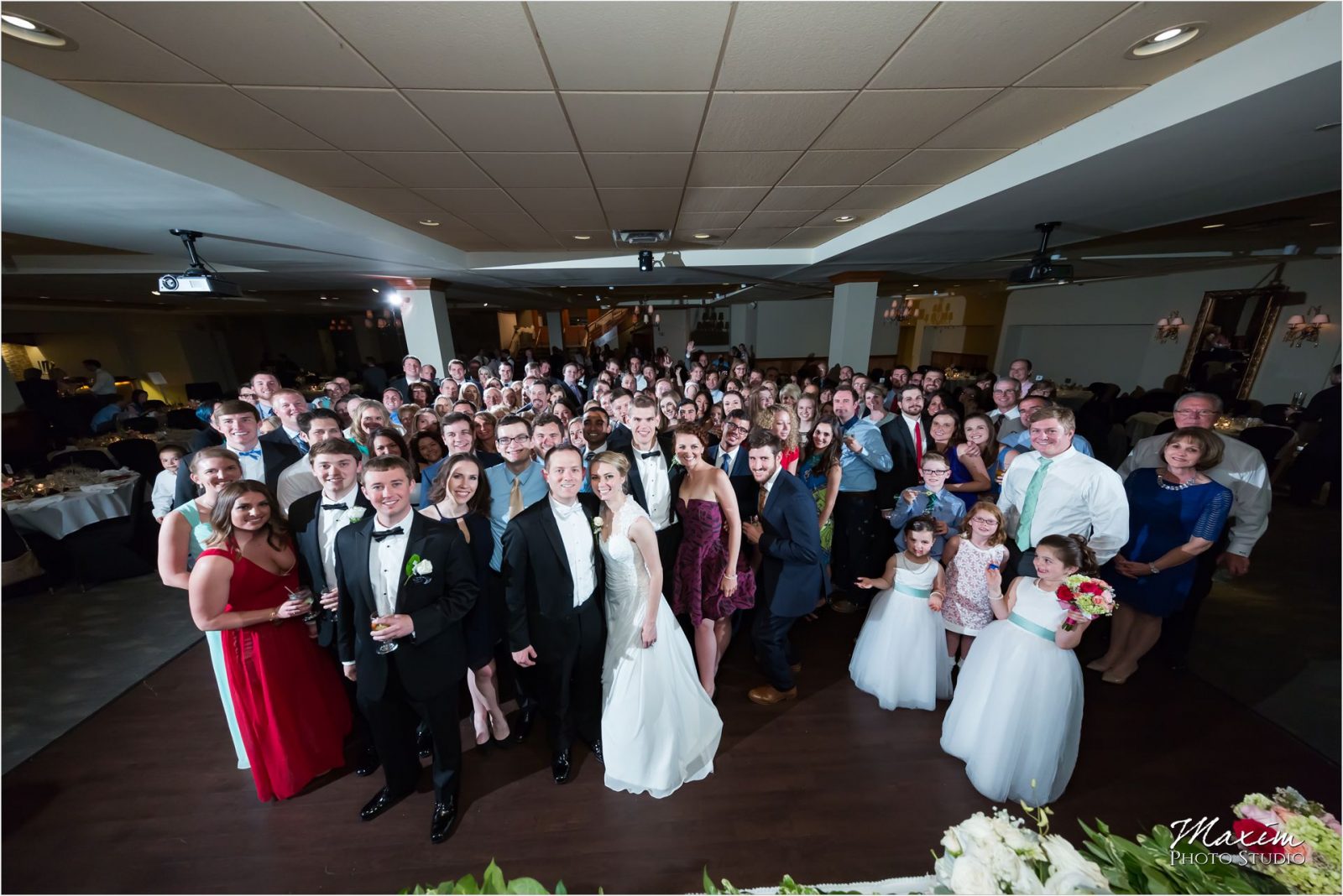 Madison Event Center Covington Kentucky Wedding Reception group photo