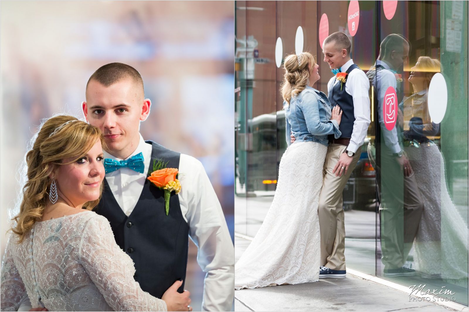 Contemporary Art Center Cincinnati Wedding groom bride