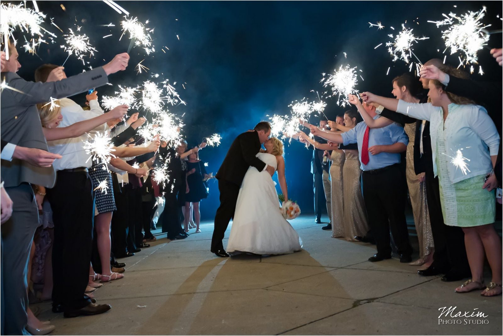 Ault Park Cincinnati Wedding Reception sparklers