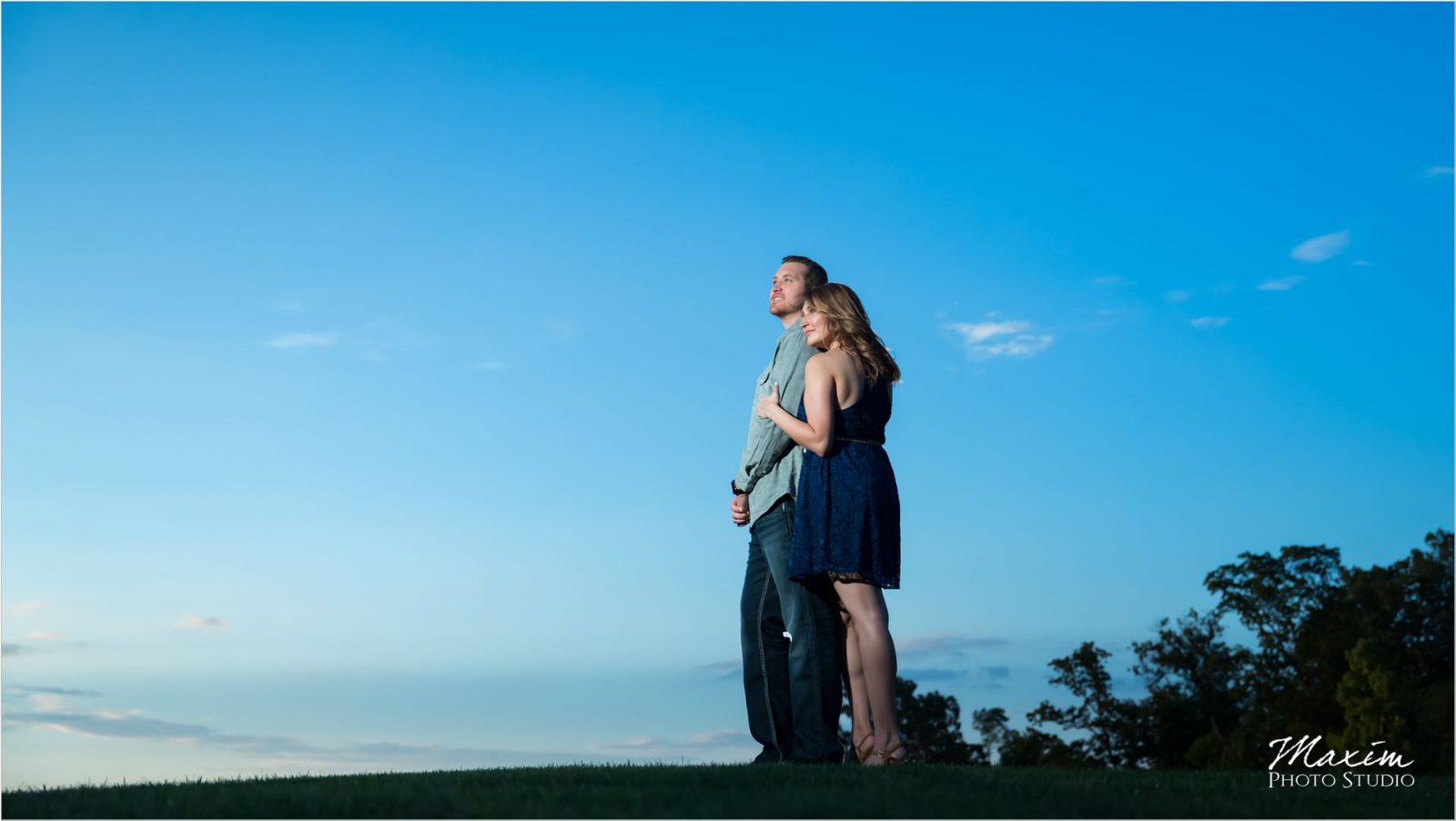 Ivy Hills Country Club Engagement Blue Skies