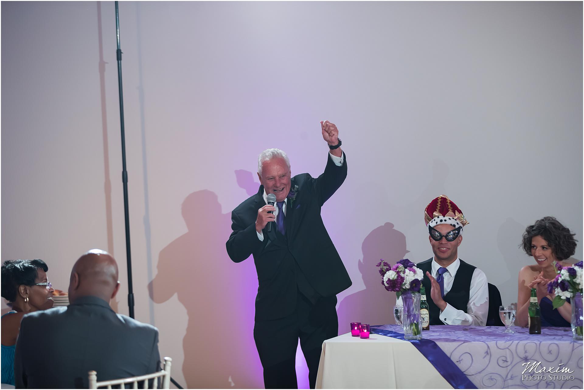The Center Cincinnati Wedding Reception father toast