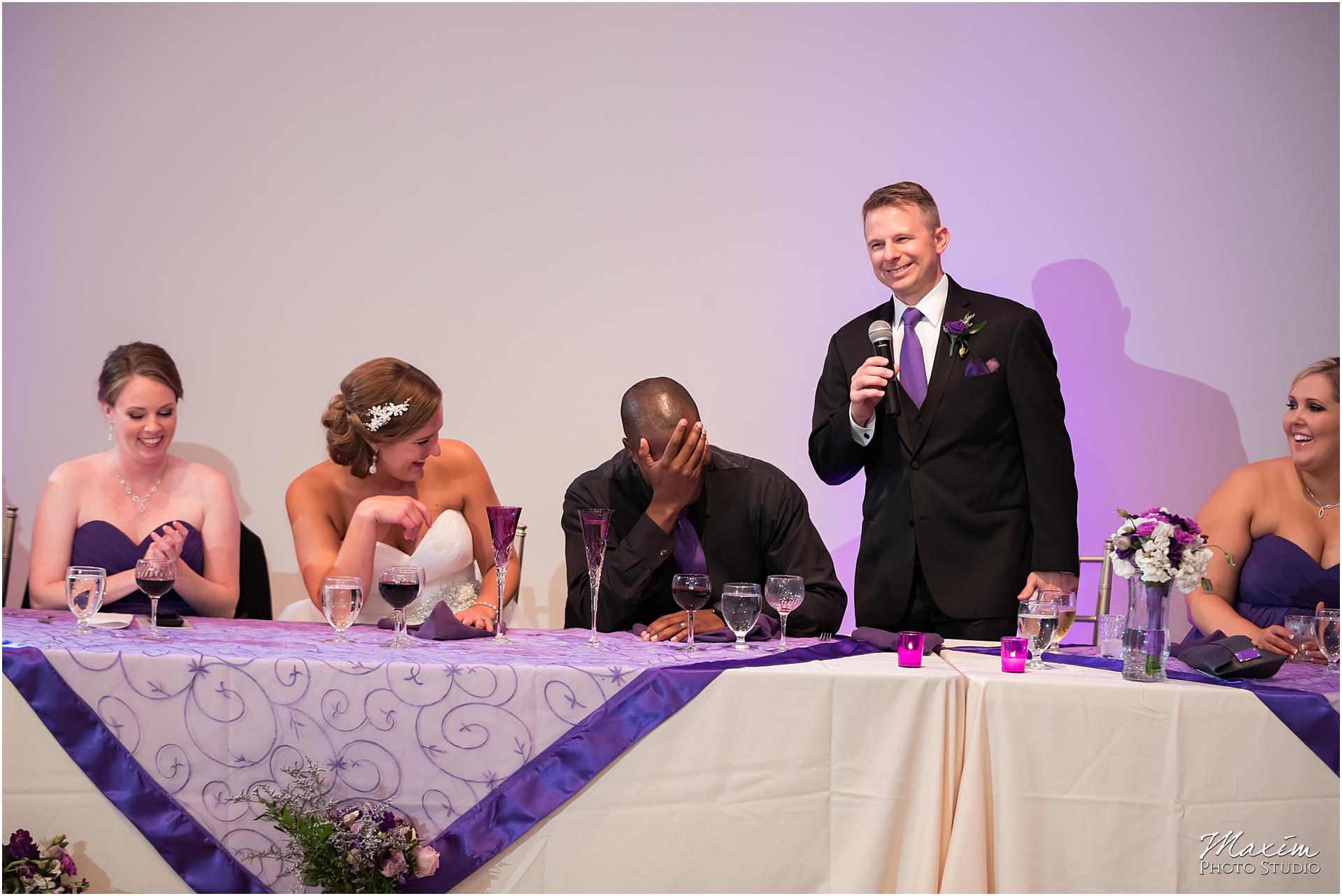 The Center Cincinnati Wedding Reception toast