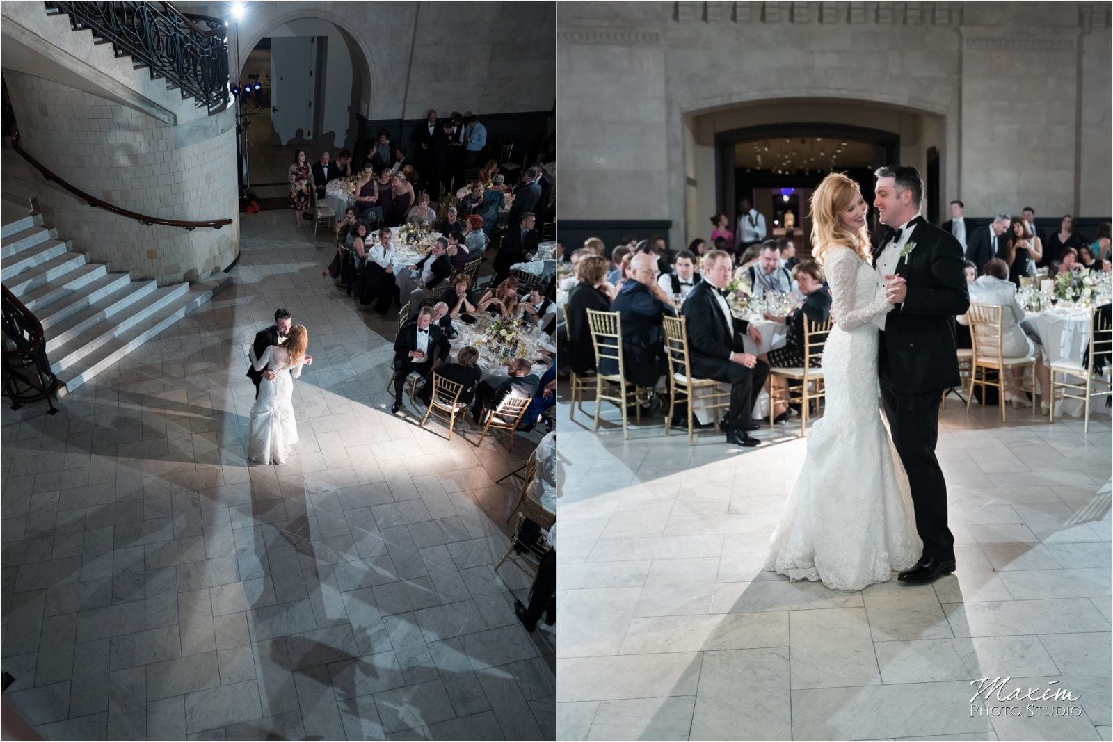 Cincinnati Wedding Photographers Art Museum bride groom first dance