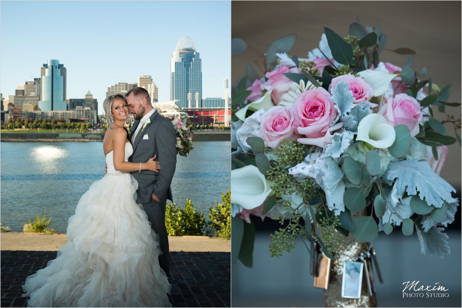 Cincinnati Skyline bride groom