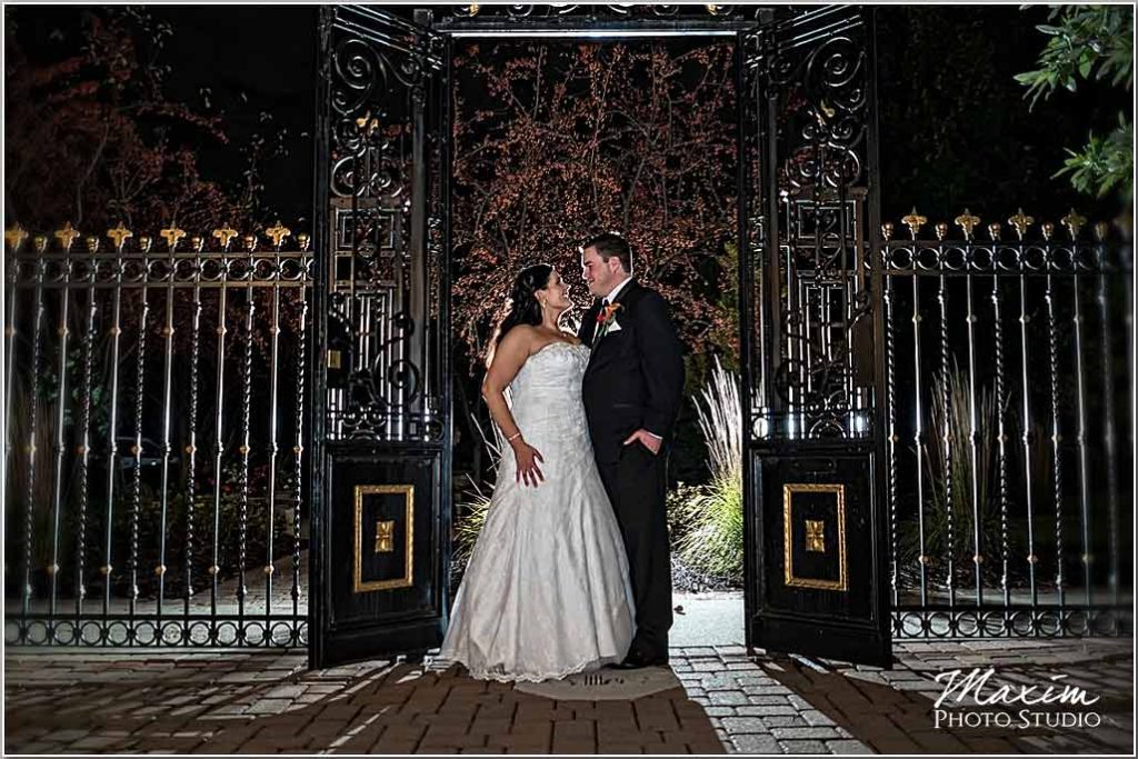 Manor House Ohio wedding gate bride groom