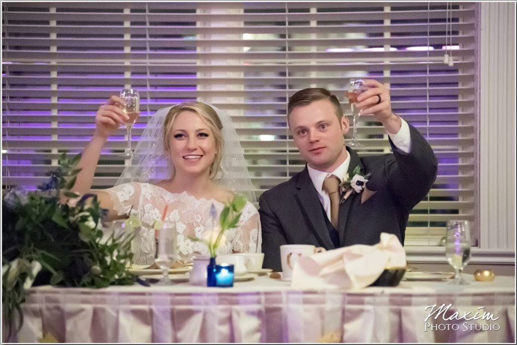 Wedding reception, wedding toast, Manor House Ohio