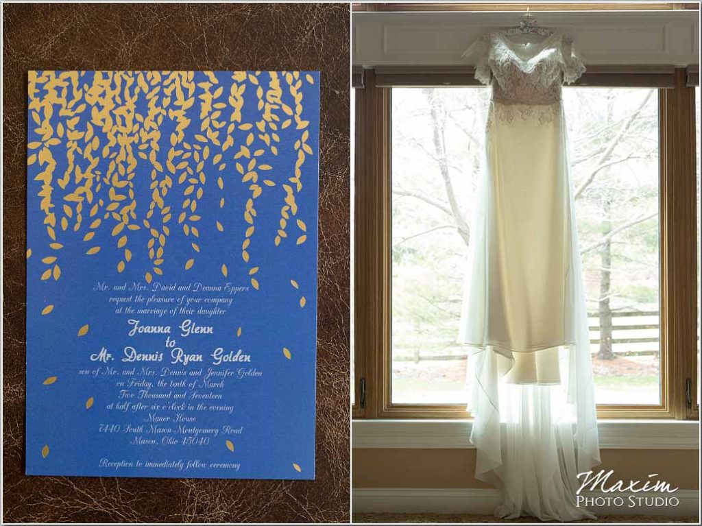 Manor House Ohio Wedding dress, Wedding Invitation