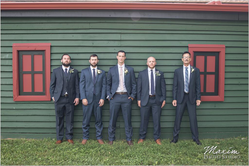 Ohio country horse farm wedding groomsmen