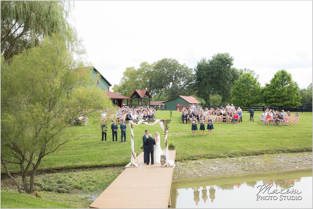 Ohio horse farm wedding ceremony water dock