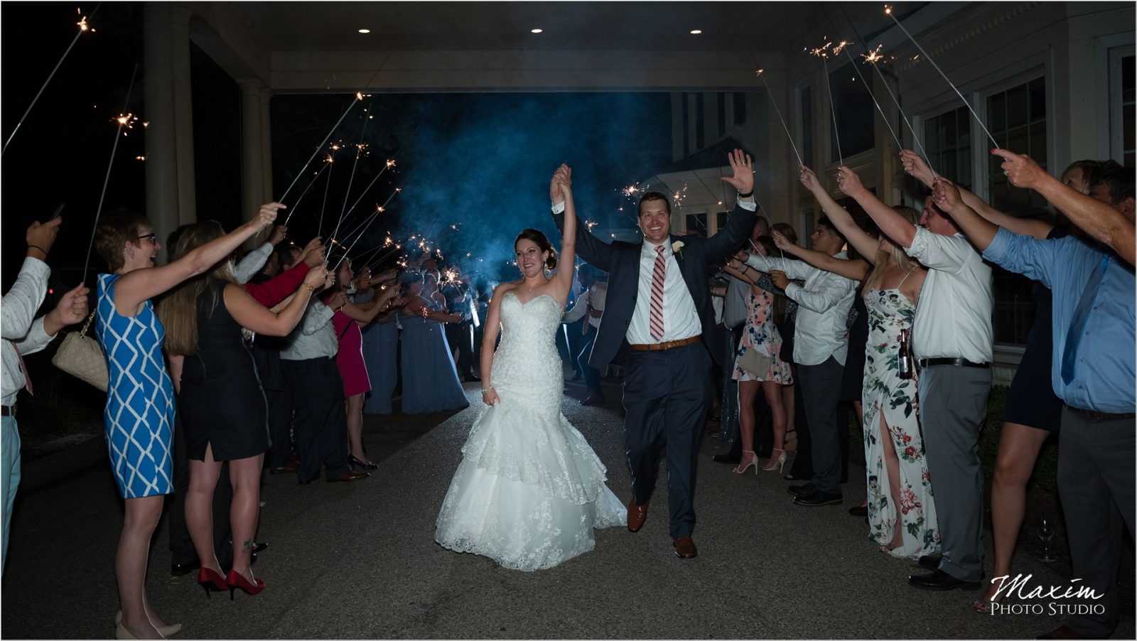 Ivy Hills Country Club Wedding Reception sparklers