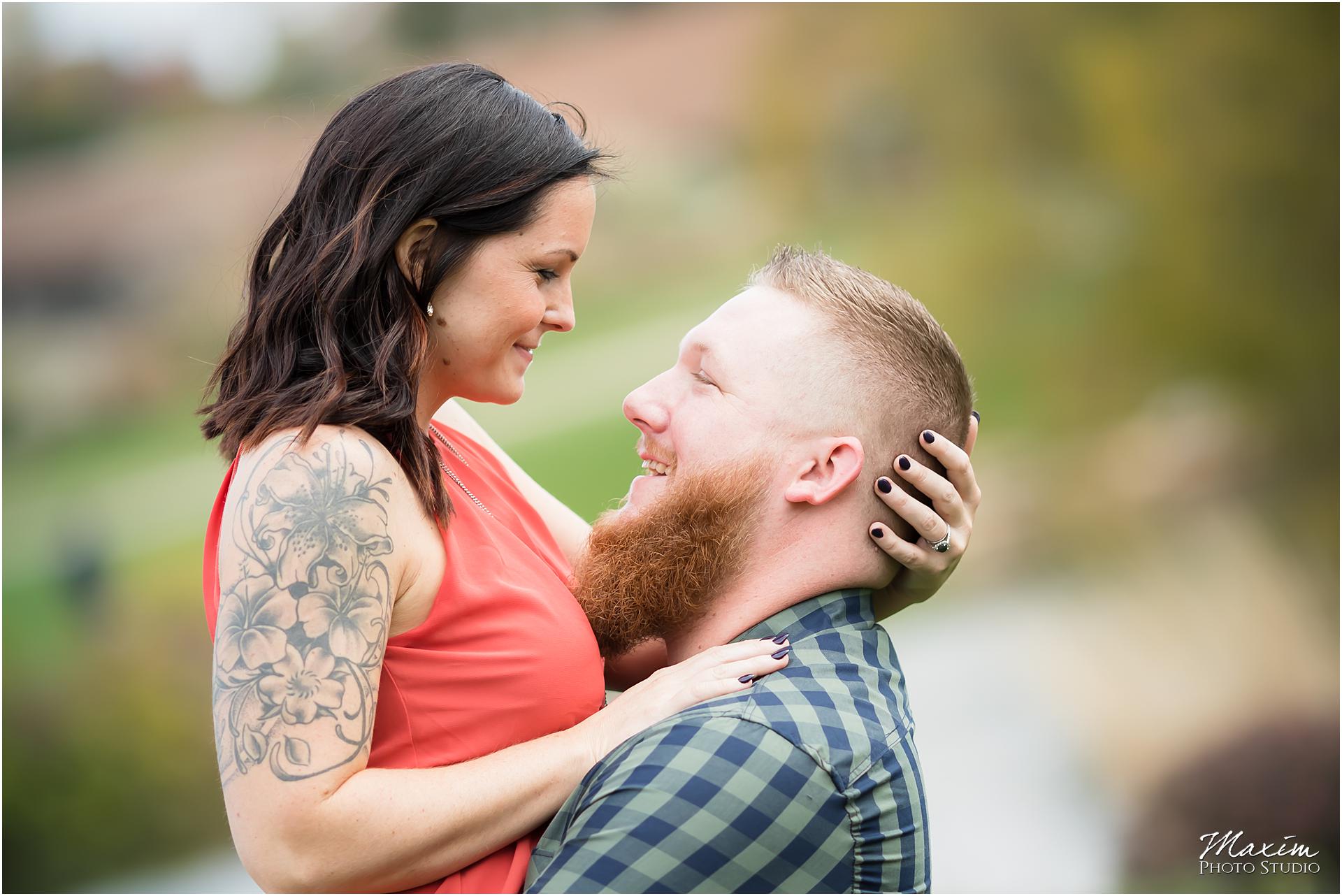 Cox Arboretum Dayton Ohio engagement couple tattoo
