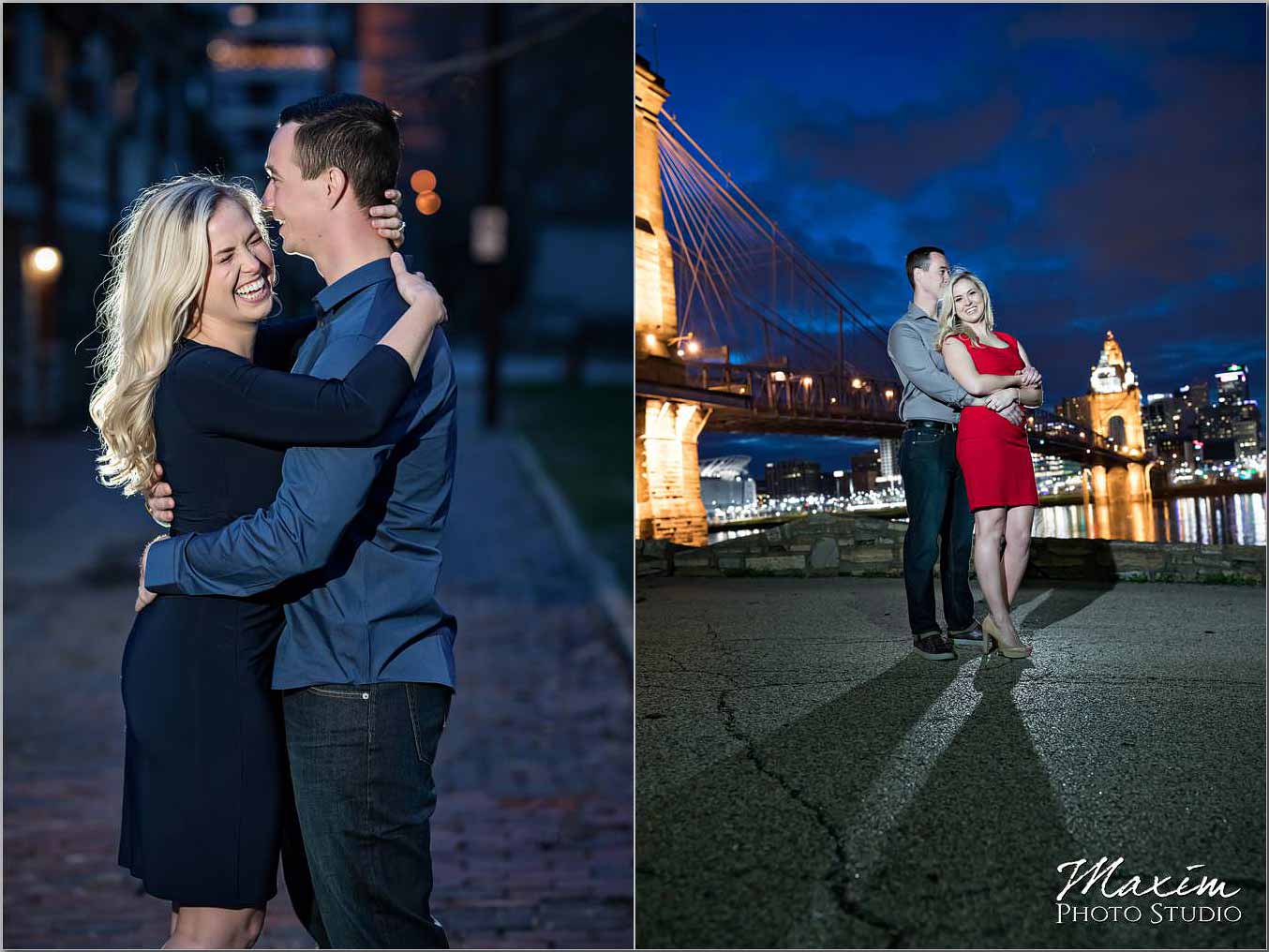 Cincinnati Night engagement - Randi + Nick, Cincinnati Engagement Photography | George Rogers Clark Park | Randi + Nick