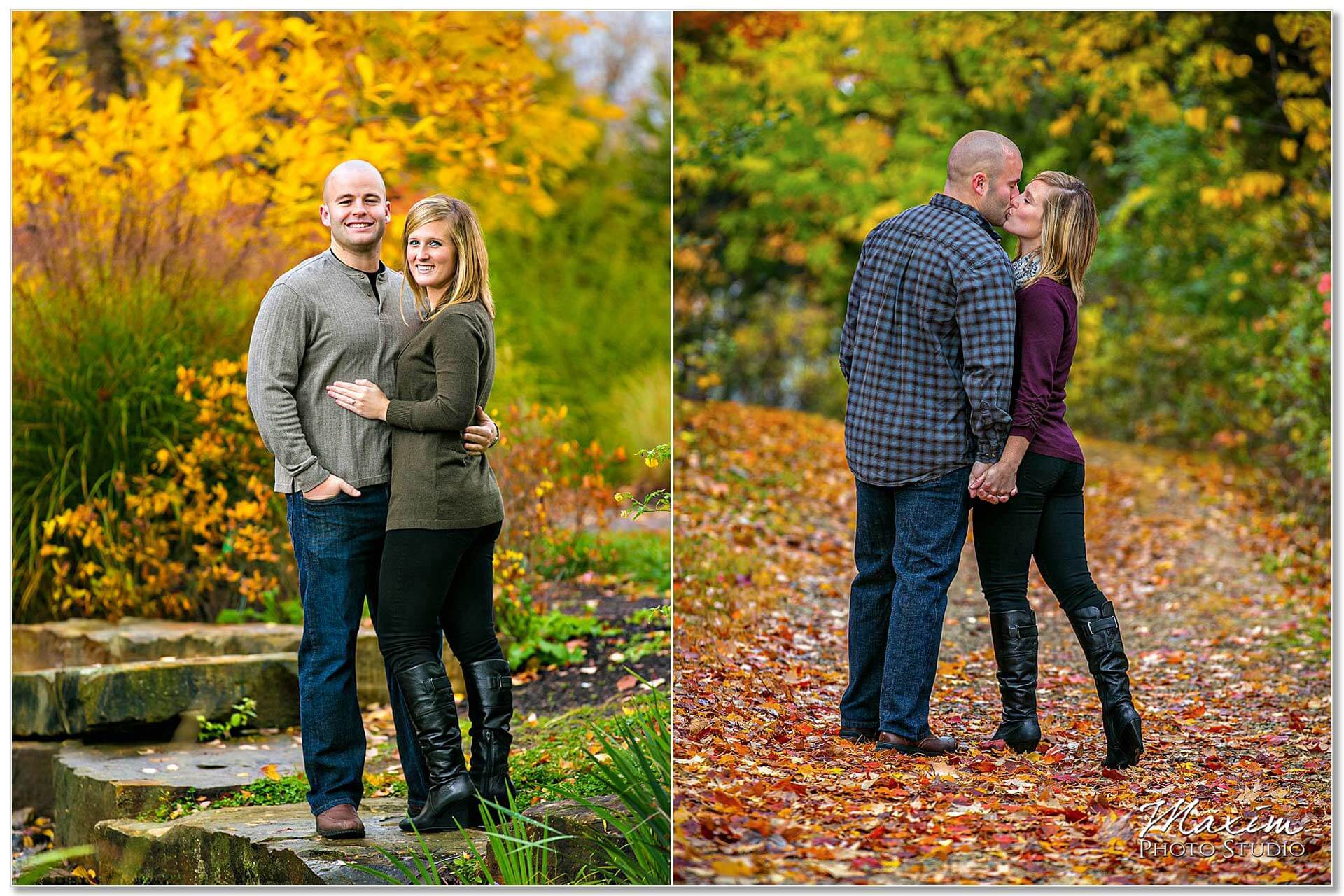 Cox Arboretum Dayton Ohio wedding engagement in fall