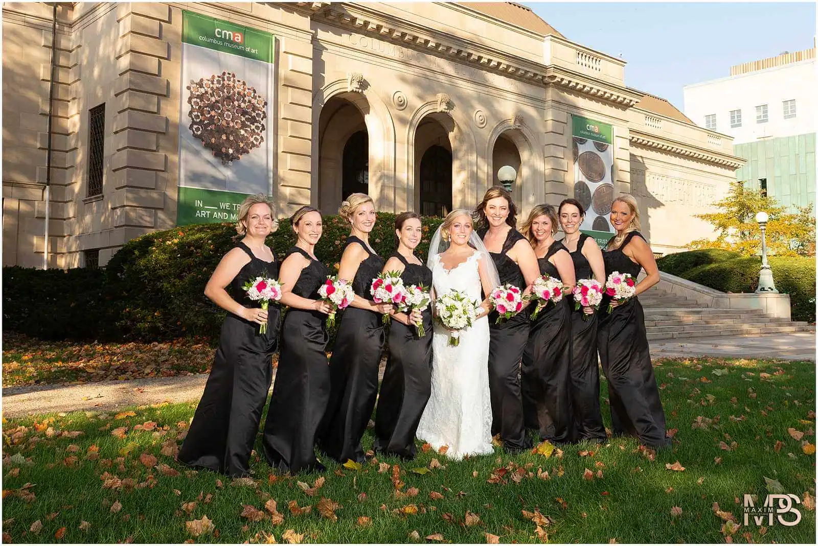 Columbus Art Museum wedding bridesmaids