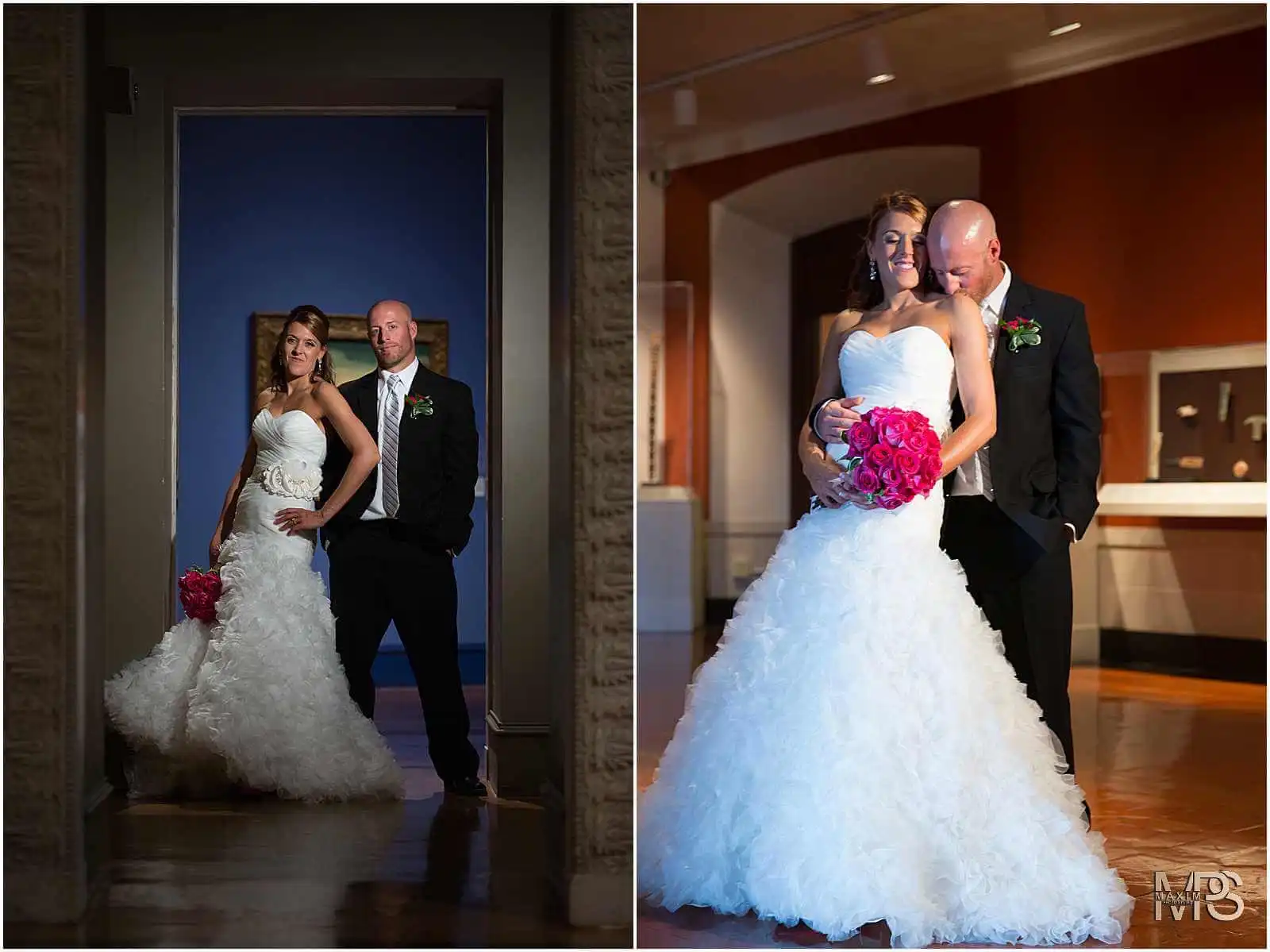 Dayton Art Institute Wedding bride groom portraits