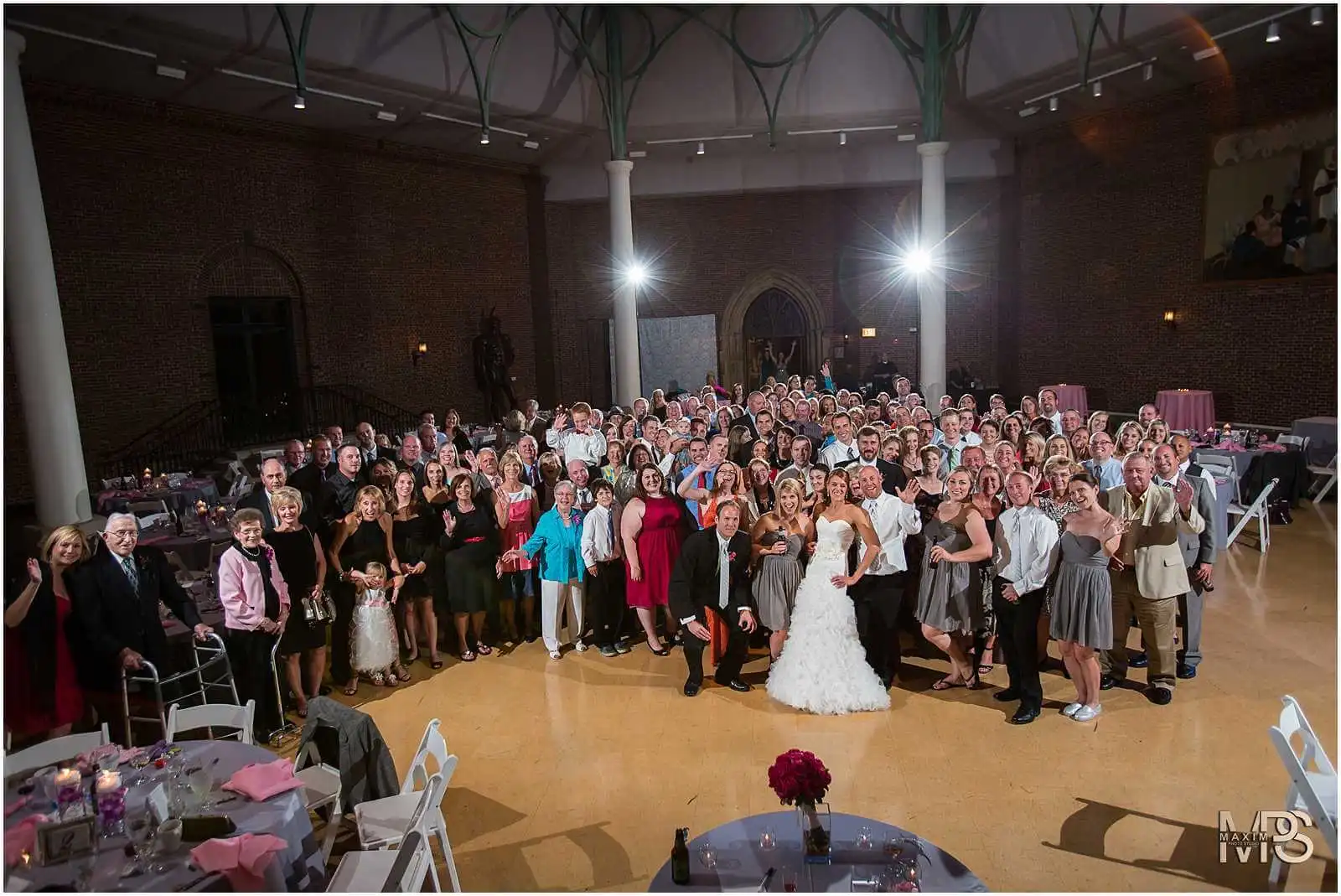 Dayton Art Institute Wedding reception bride groom