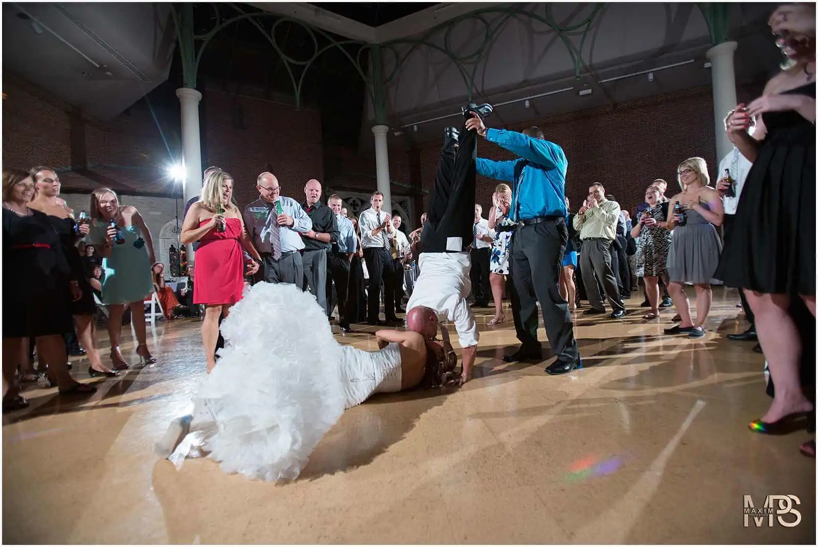 Dayton Art Institute Wedding reception bride groom