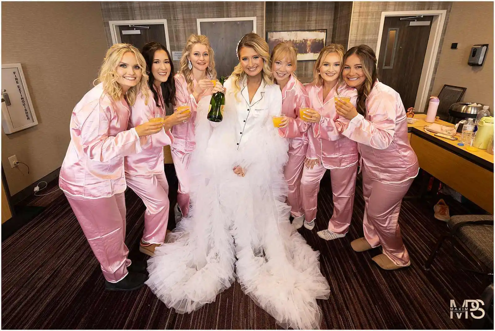 Bridesmaid toasting at Manor House Ohio wedding