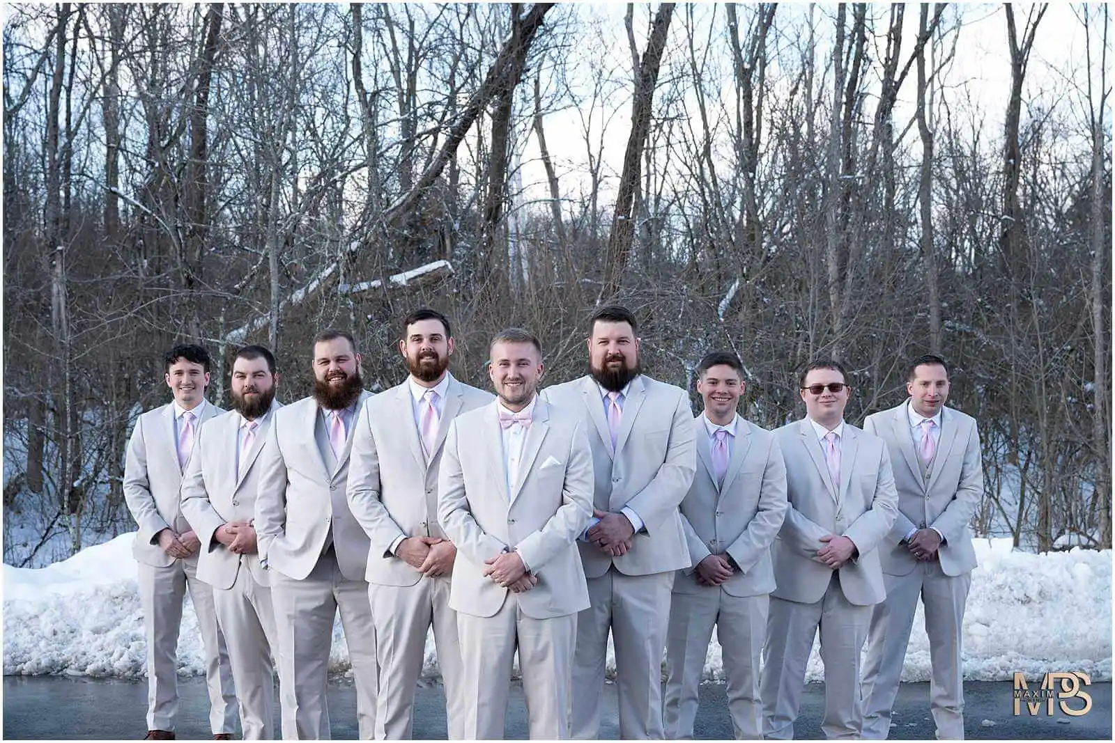 Groom and Groomsmen at Manor House Ohio wedding