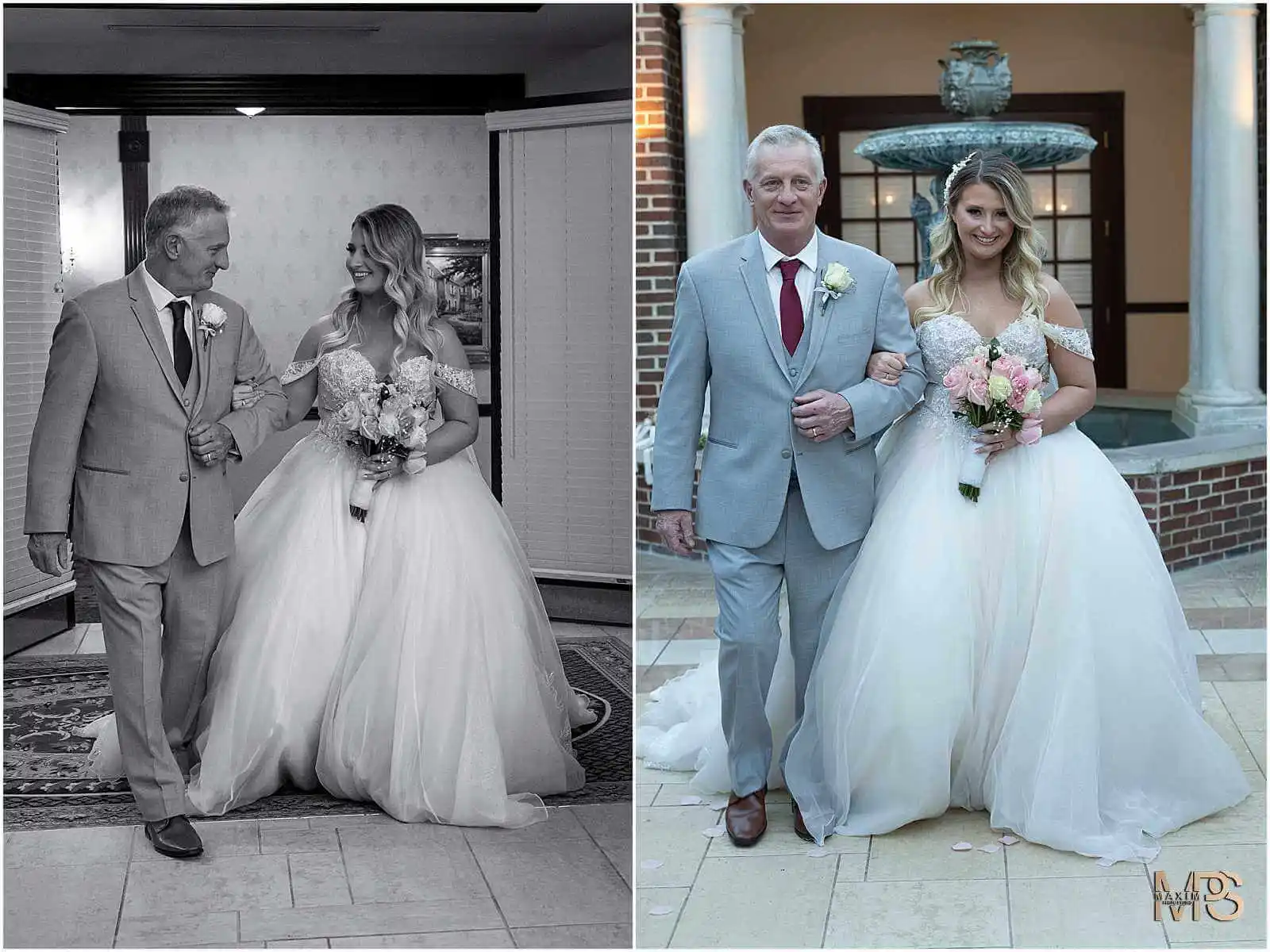 Father and bride at Manor House wedding ceremony