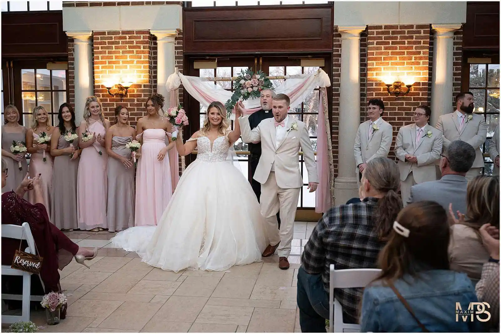 Wedding Ceremony Exist bride and groom Manor House Ohio