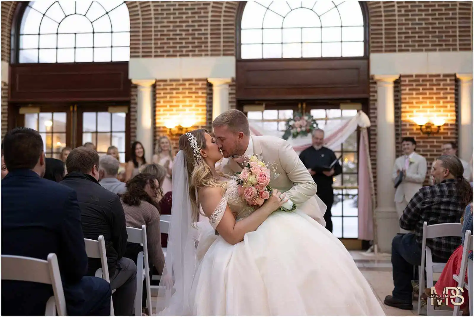 Wedding Ceremony Exist bride and groom Manor House Ohio