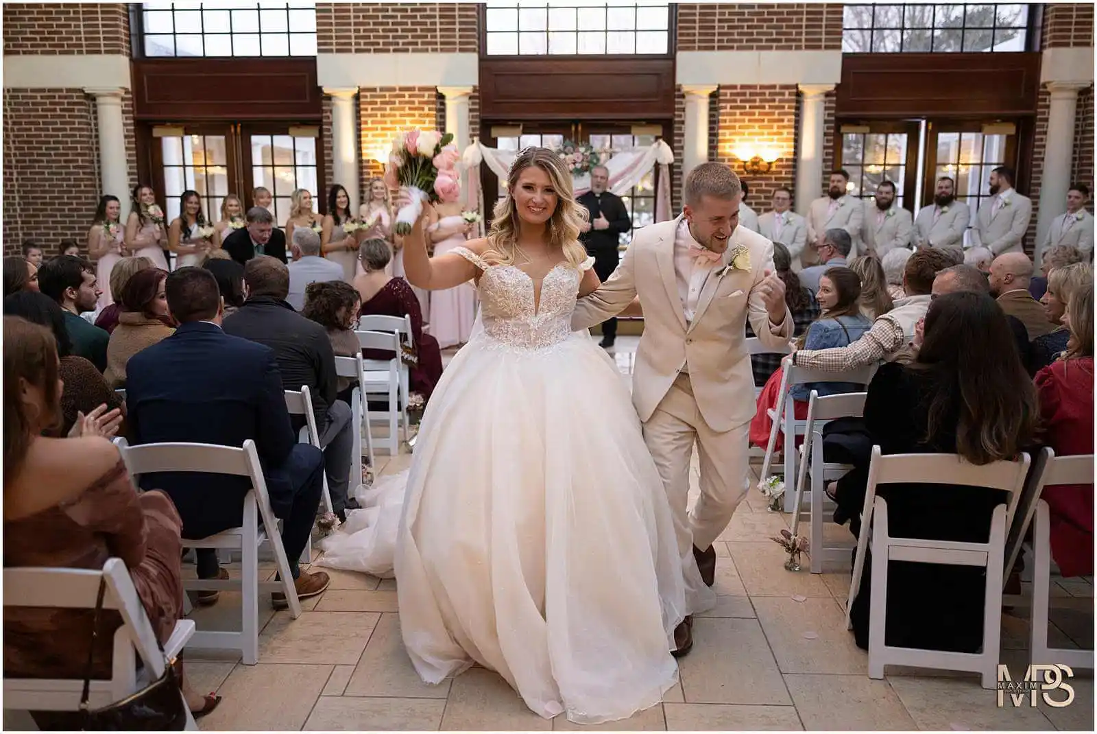 Wedding Ceremony Exist bride and groom Manor House Ohio