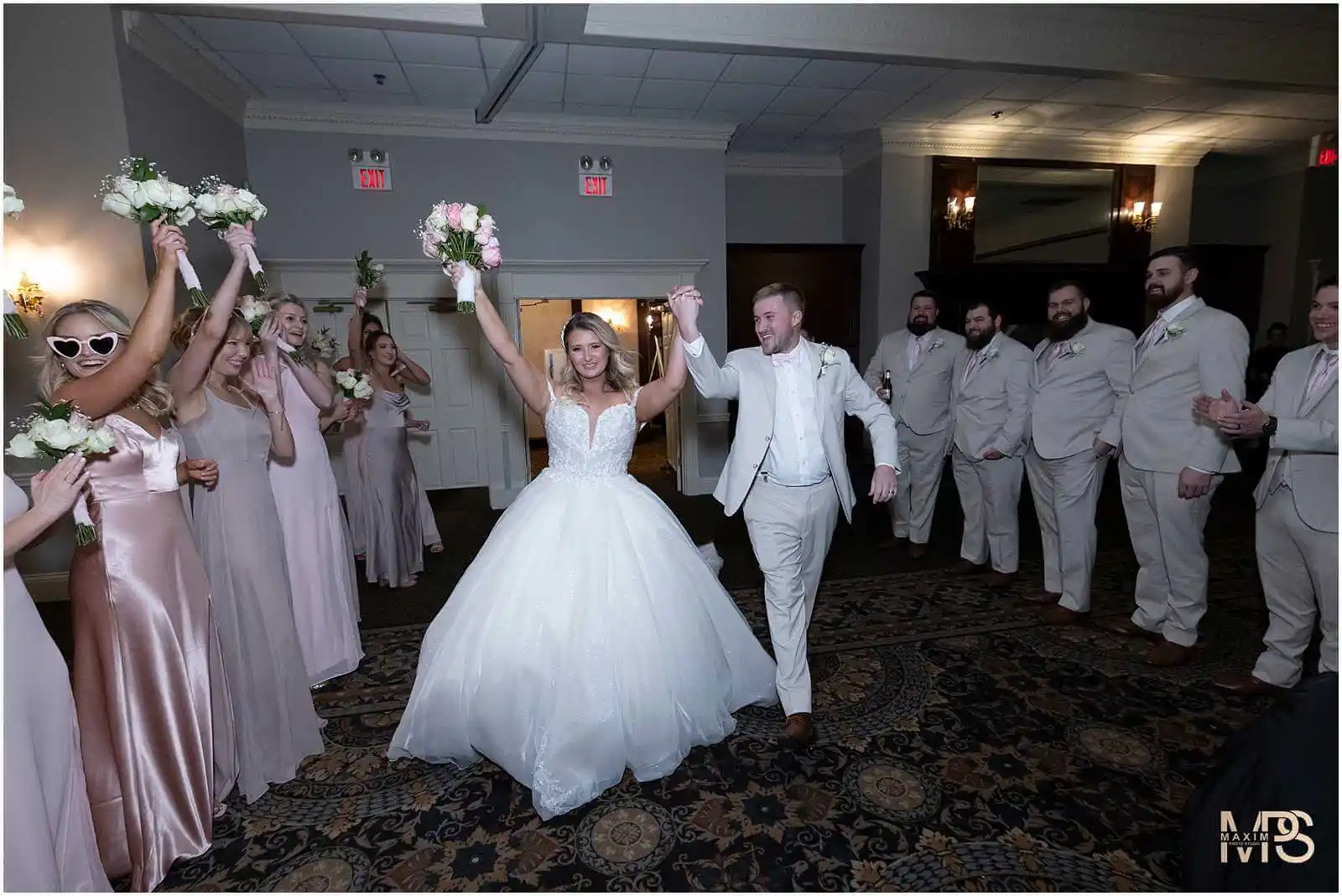 Bride Groom Manor House Ohio wedding reception entrance