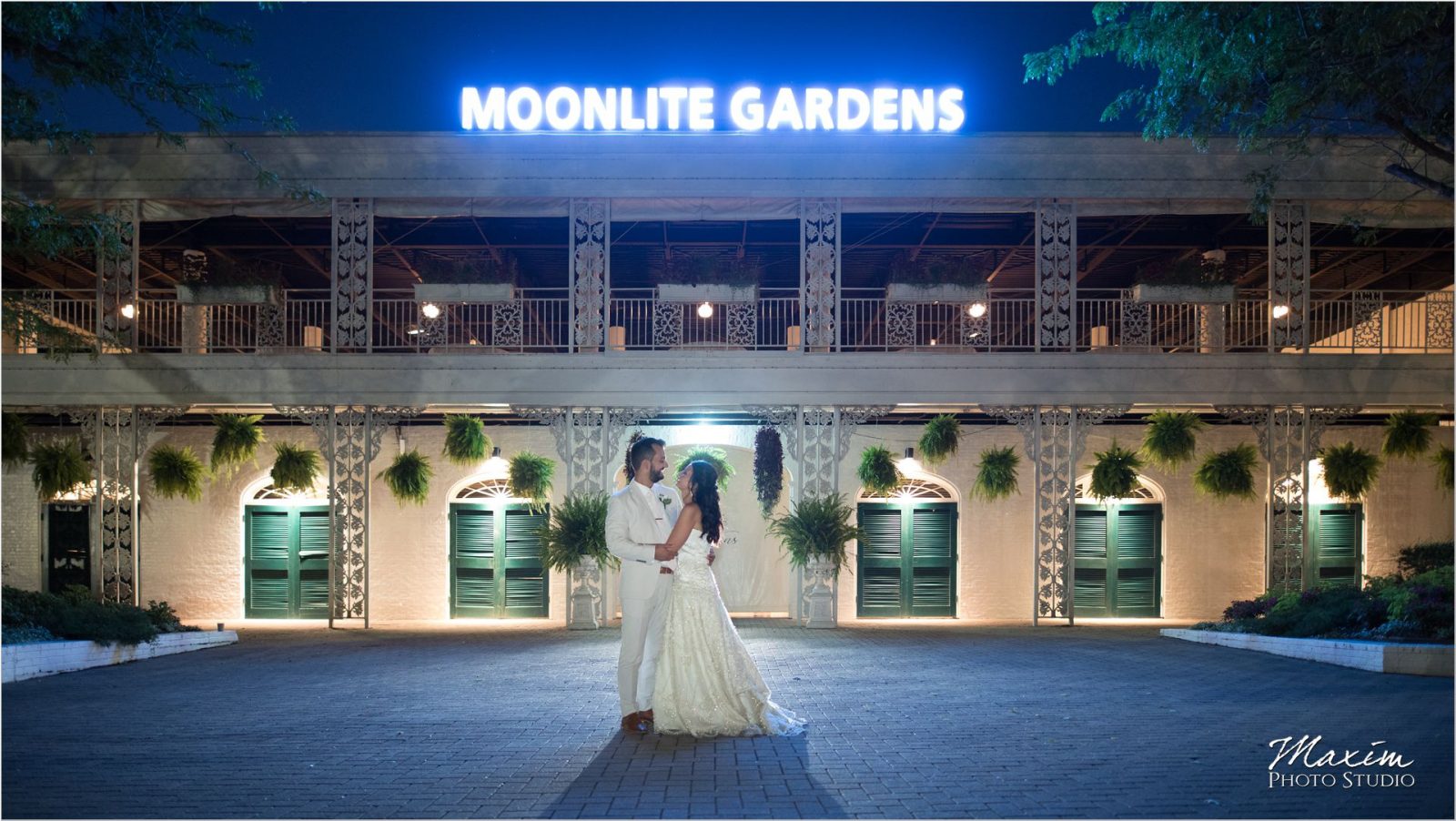 Moonlight Gardens Coney Island night wedding