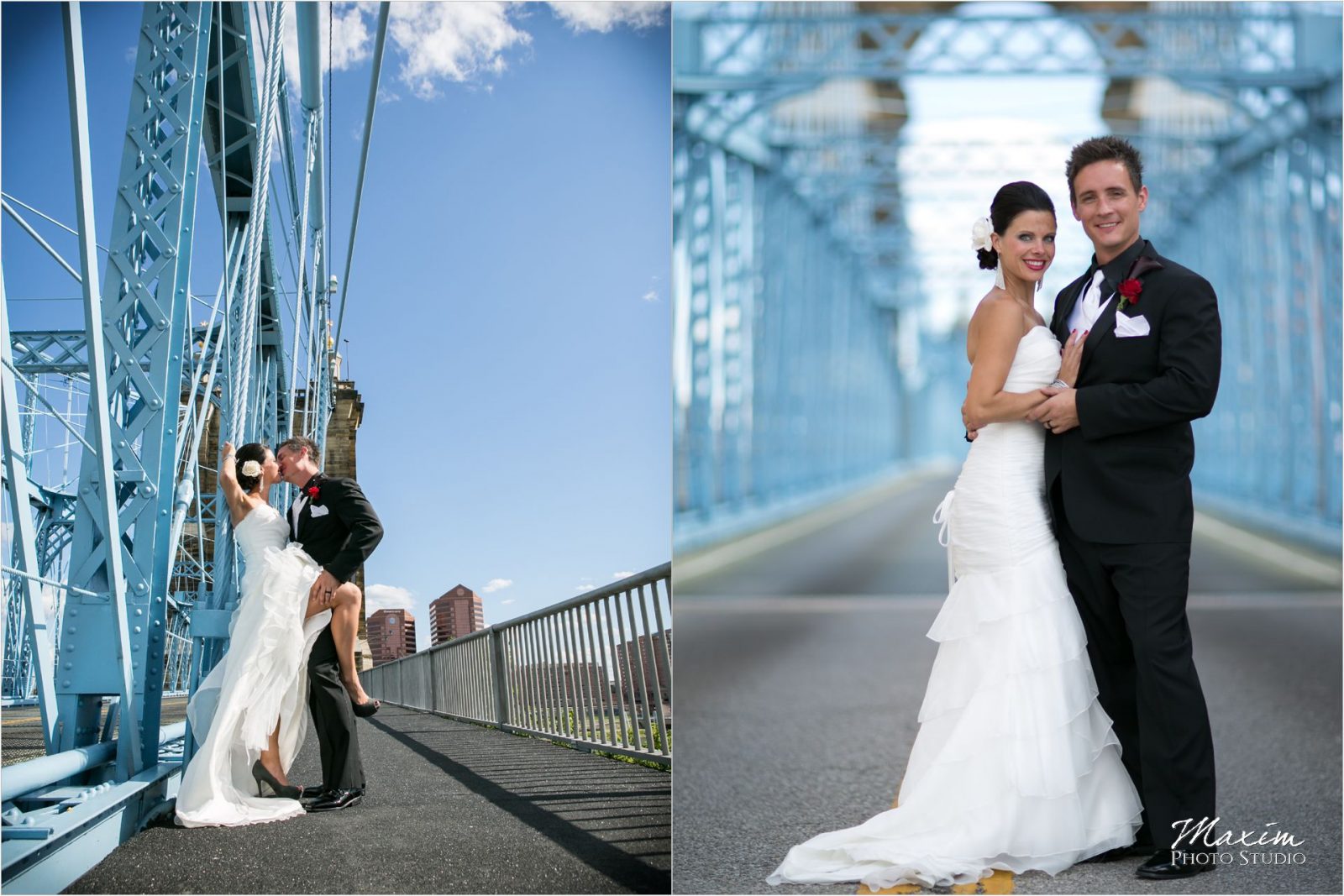 Roebling Bridge Bridal Party Cincinnati Wedding
