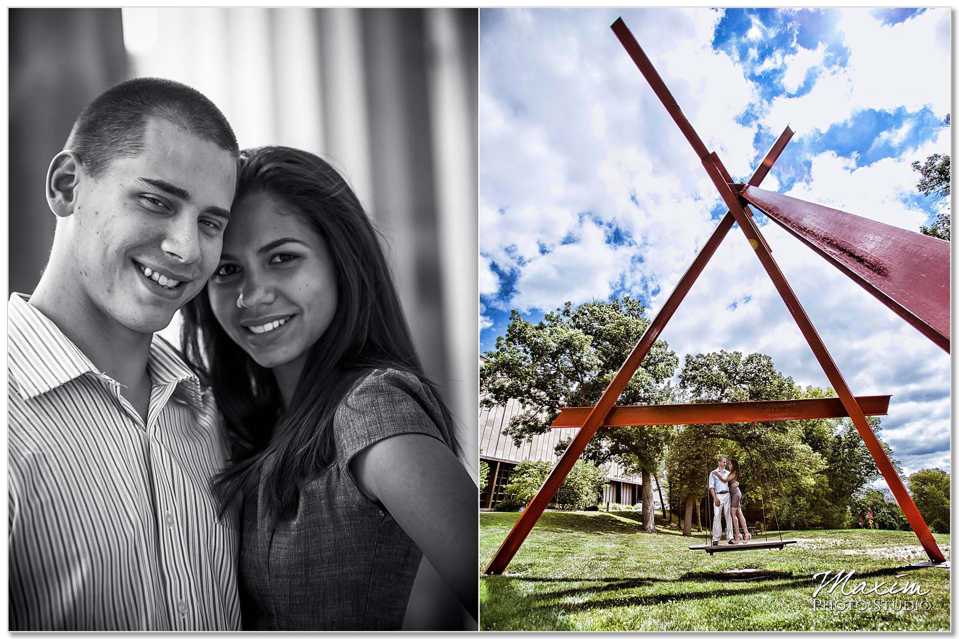 Cincinnnati Art Museum Engagement couple