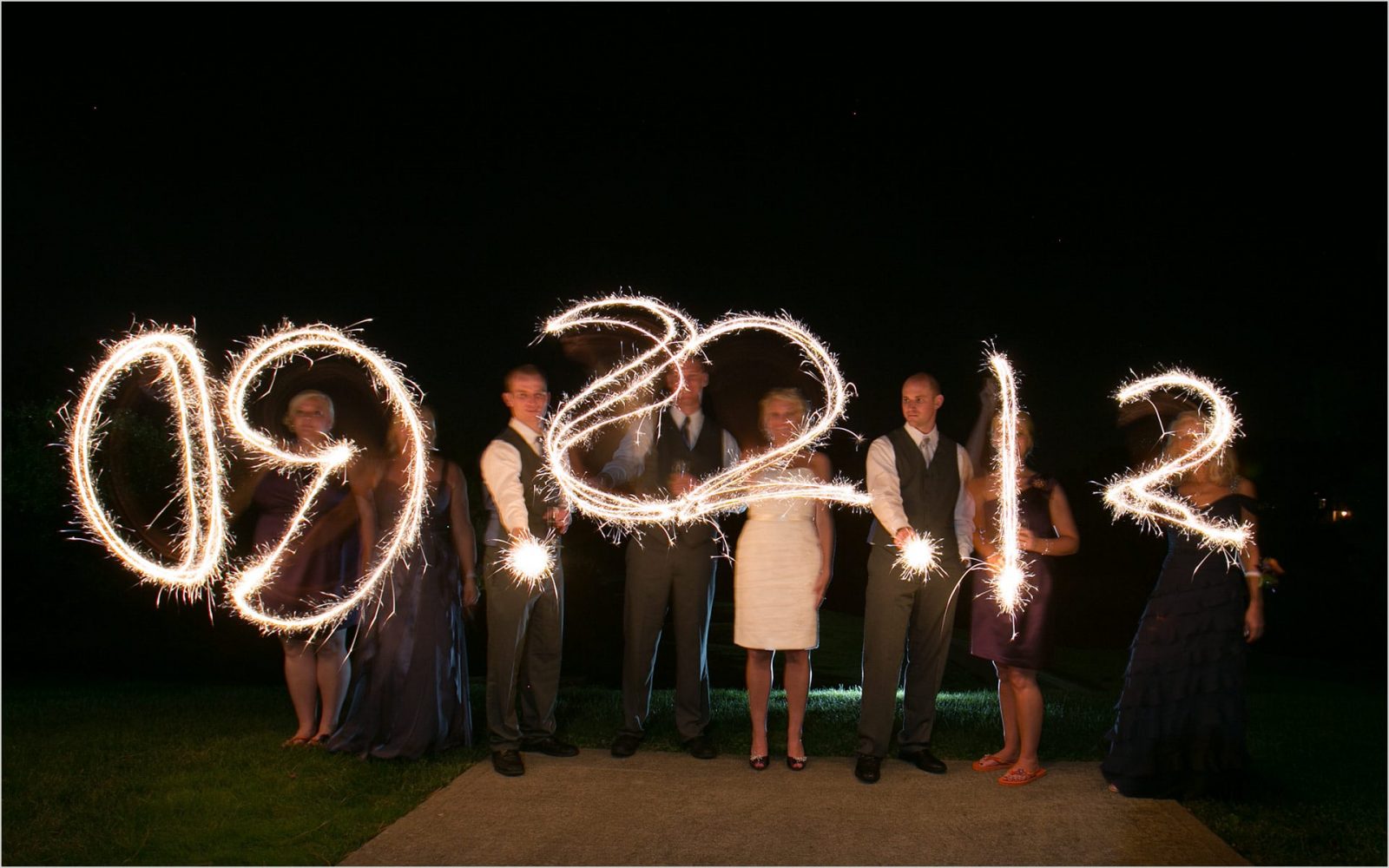 Cincinnati Wedding Photographers Pebble Creek Golf Club sparklers