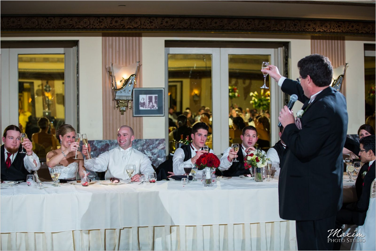 Hilton Netherland Plaza Cincinnati Wedding Reception Toast