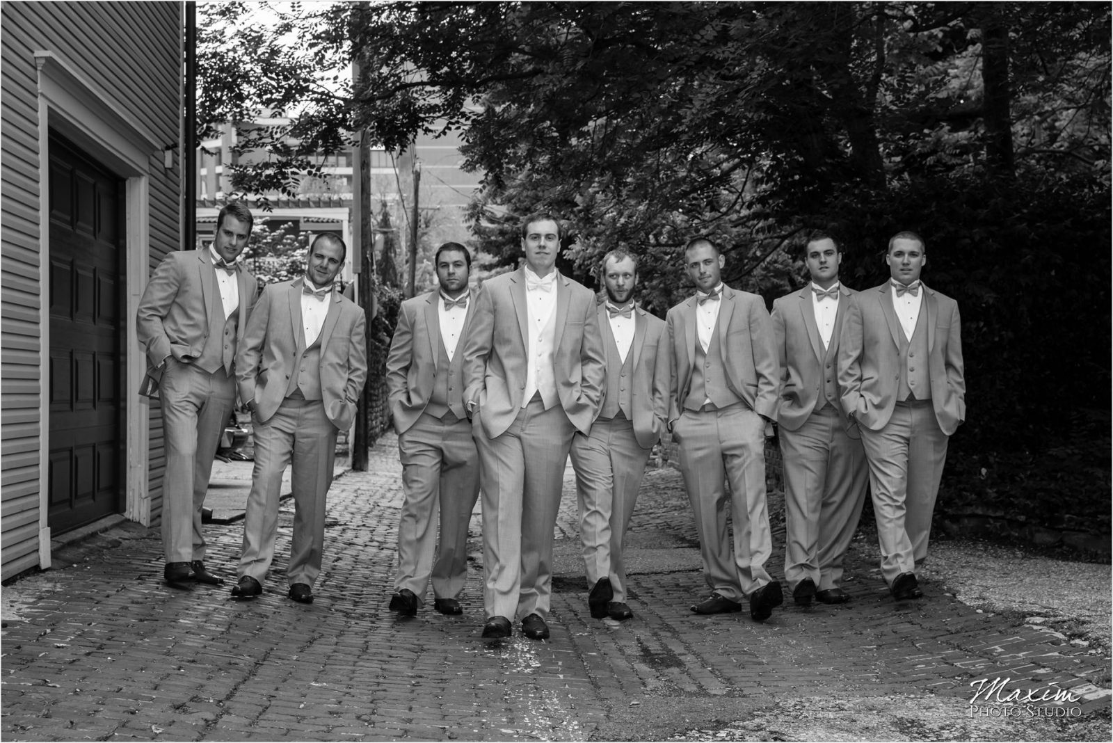 George Rodgers Clark Park Covington KY wedding groomsmen