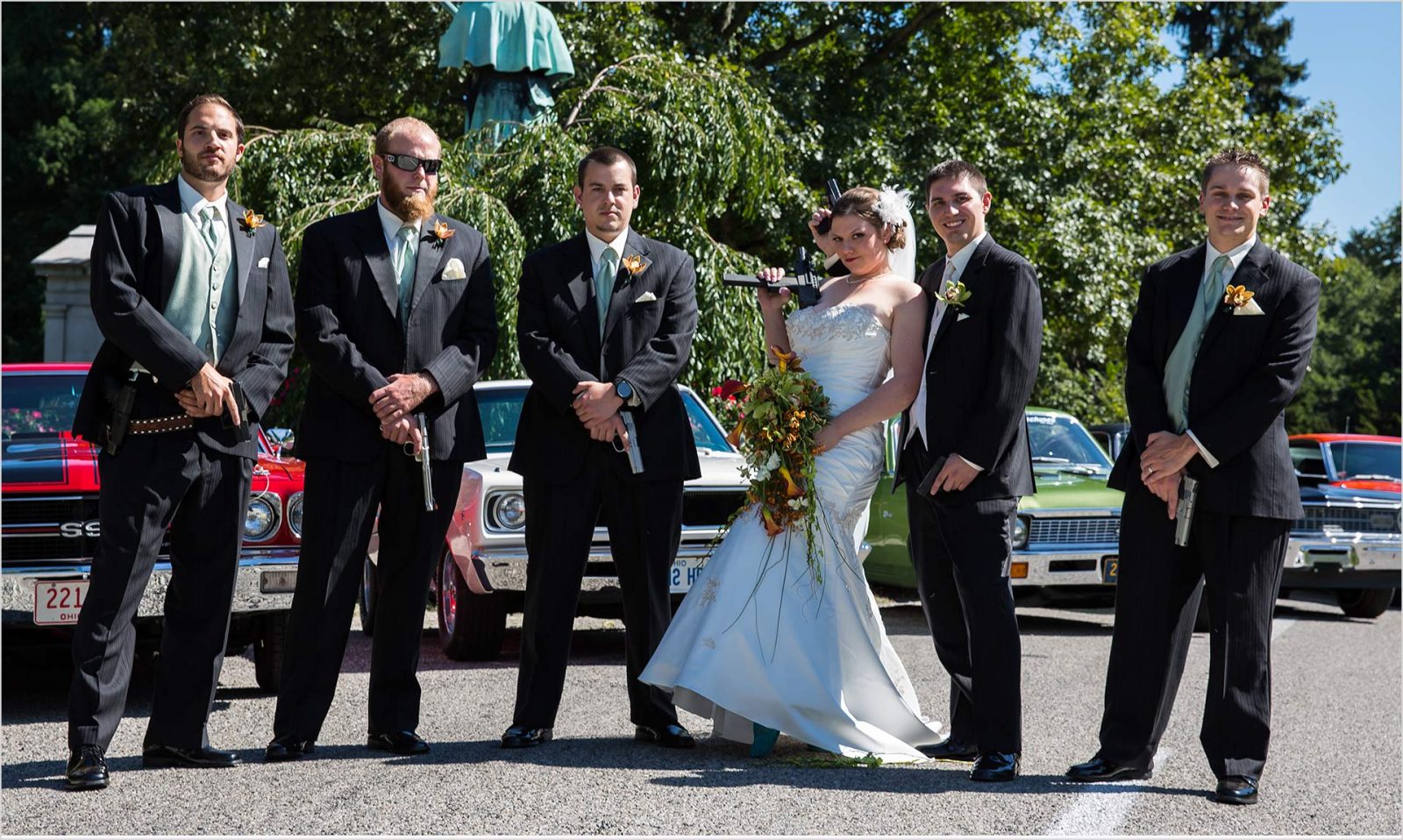Cincinnati Wedding Photographers Spring Cemetery guns wedding