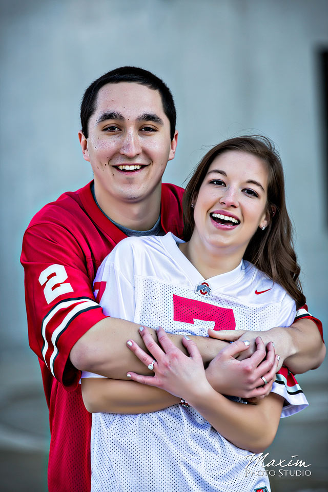bride and groom at OSU wedding engagement