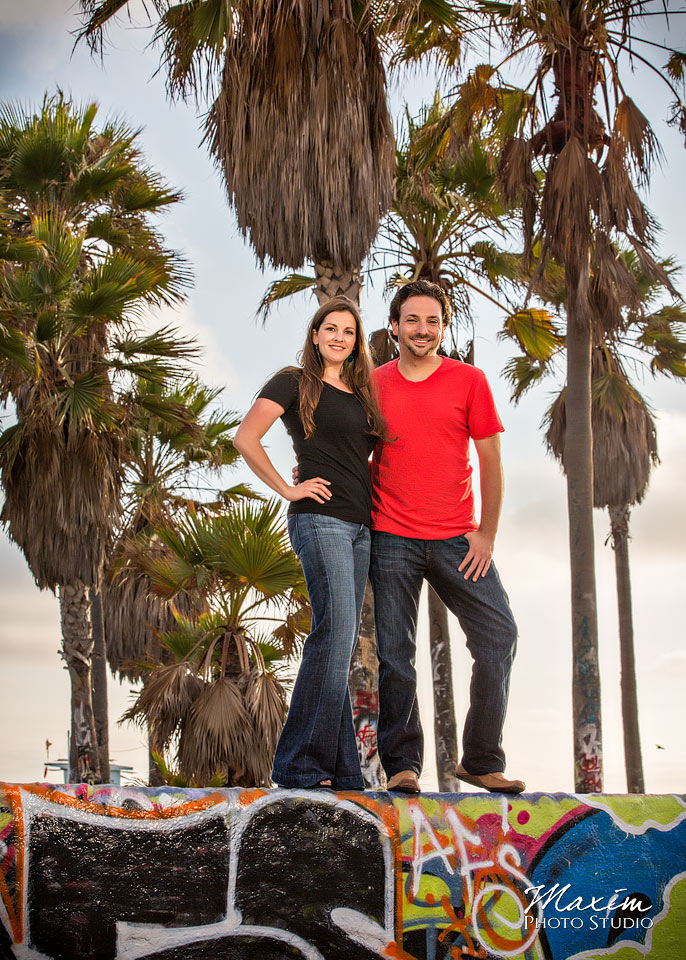 palm tree engagement, wedding engagement venice beach