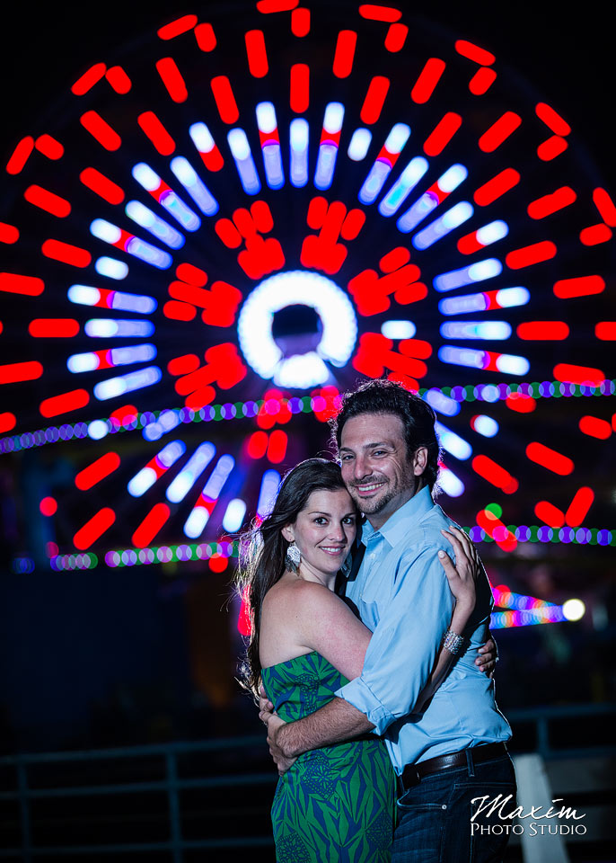 santa monica pier, los angeles engagement