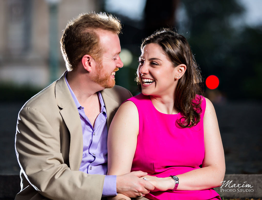 Prospect Park NYC night time engagement photography