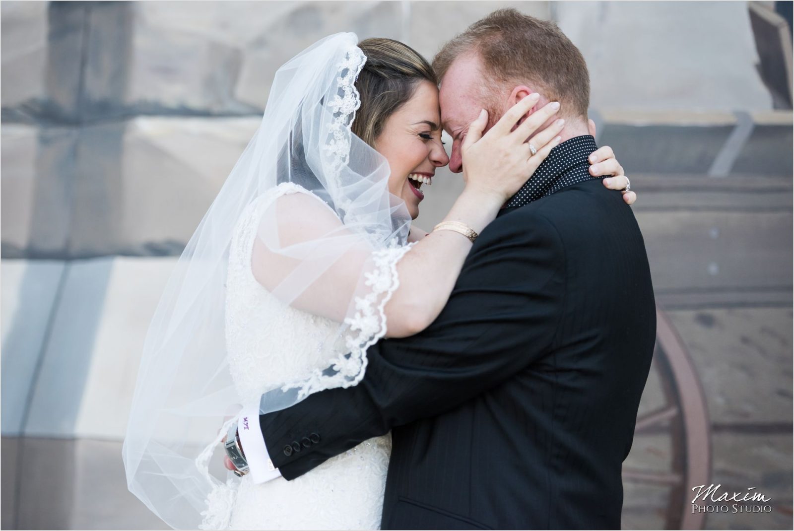 Roebling Bridge Cincinnati Wedding Bride Groom