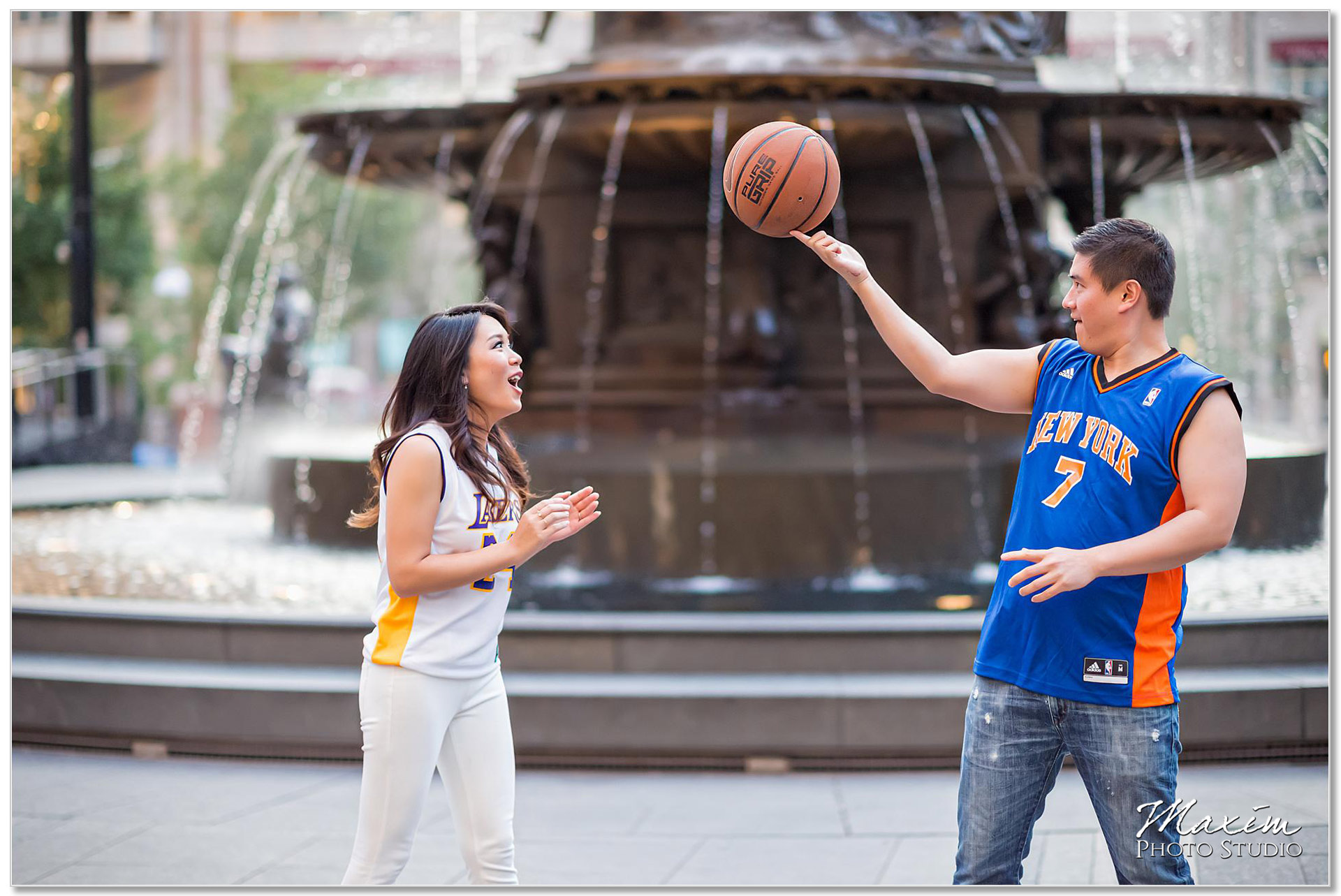 Graeters Fountain Square Cincinnati Engagement