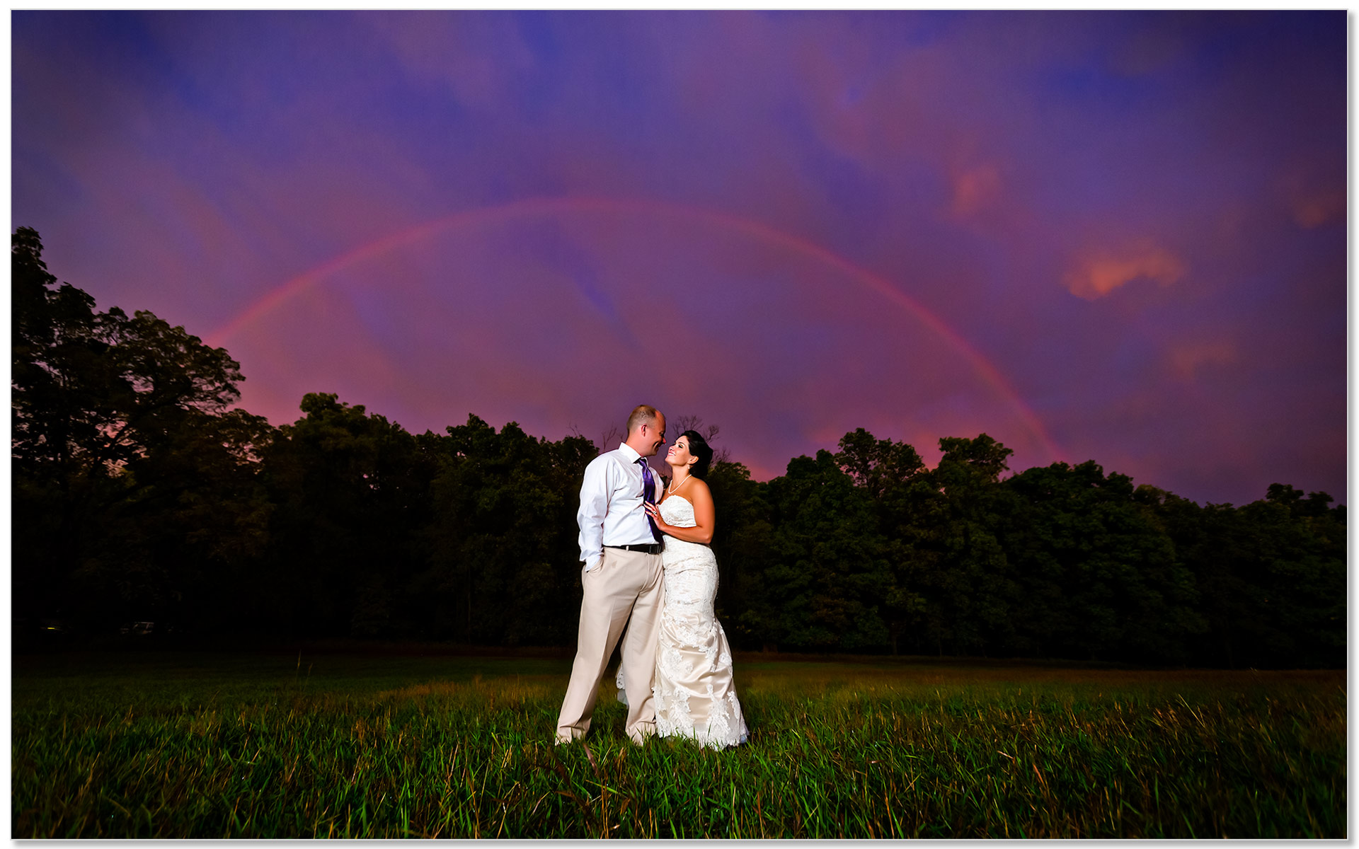 Clear Lake Indiana Wedding rainbow