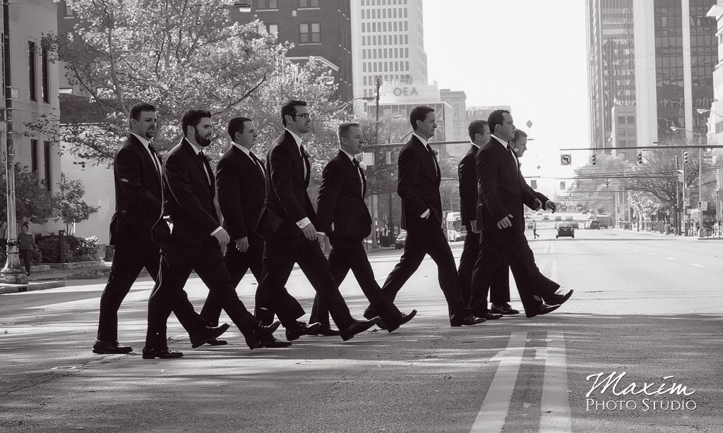 Groom groomsmen going to Columbus Ohio Wedding